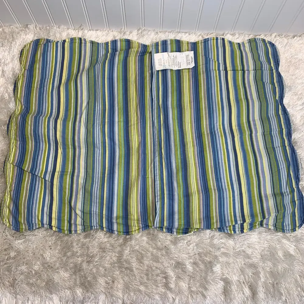 NWOT Pillow Sham Quilted Standard Size Blue Green